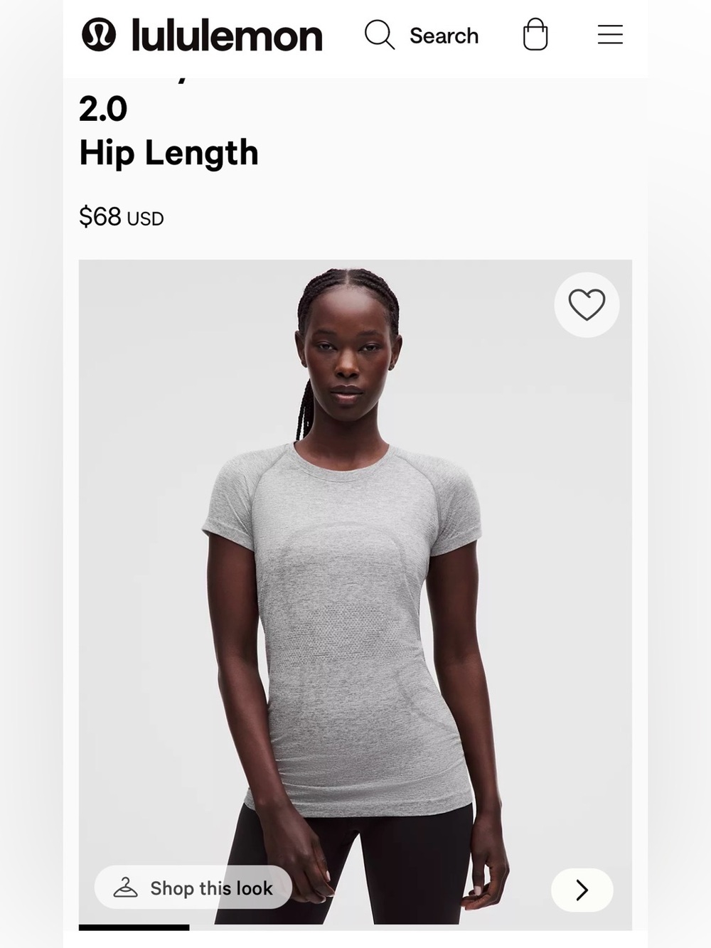 Lululemon Heather Gray Performance Crew Neck Shirt